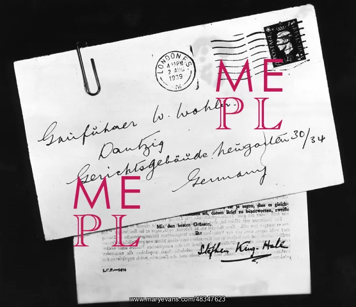 : Letter to Danzig, 1939 : Letter to Danzig, 1939
