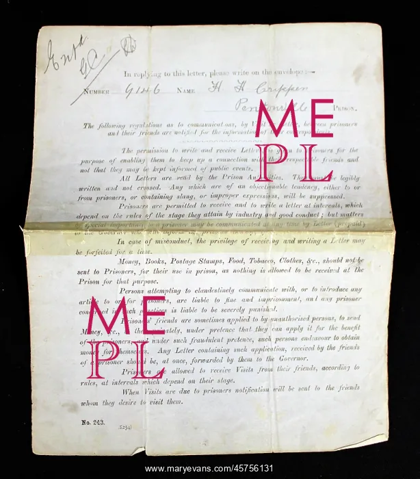 : Letter from Dr Crippen to Lady Somerset : Letter from Dr Crippen to Lady Somerset