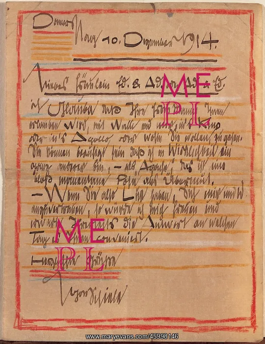 : Letter by Egon Schiele : Letter by Egon Schiele