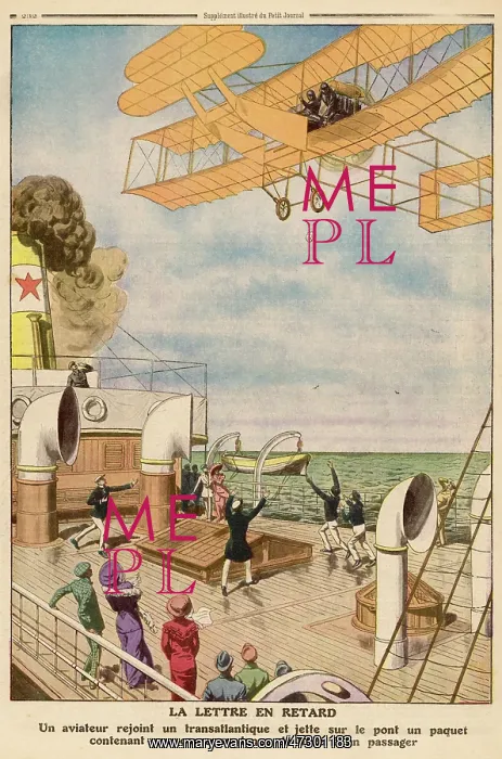 : LETTER FLOWN TO LINER : LETTER FLOWN TO LINER