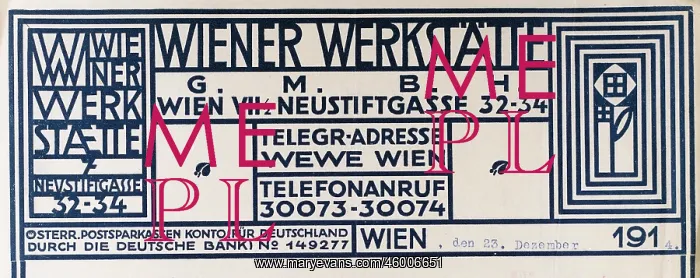 : Letter head of the Viennese Werkstaette : Letter head of the Viennese Werkstaette