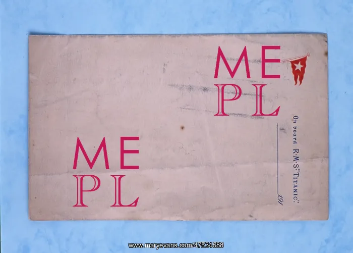 : Letter headed paper from the Titanic : Letter headed paper from the Titanic