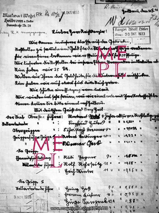 : Letter to Hitler on the WHW, 1933 : Letter to Hitler on the WHW, 1933