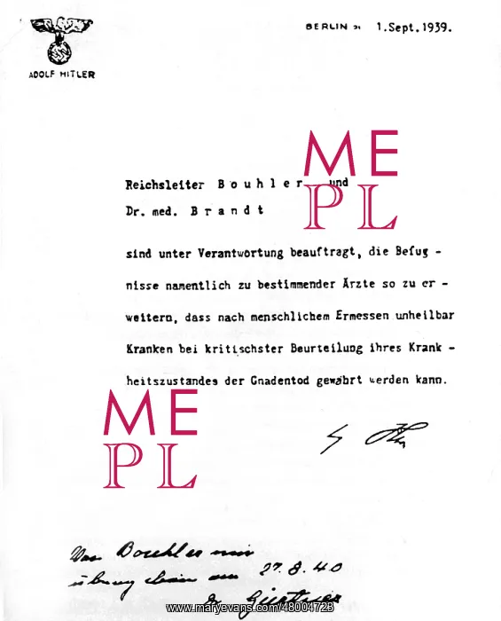 : Letter with instructions for euthanising incurable patients : Letter with instructions for euthanising incurable patients