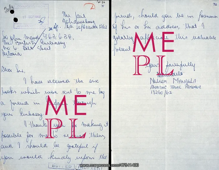 : Letter from Mandela : Letter from Mandela