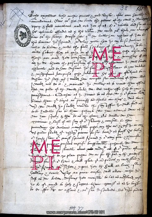 : Letter from Mary, Queen of Scots : Letter from Mary, Queen of Scots