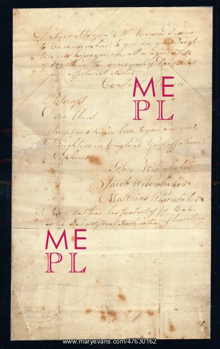 : Letter to Mrs Reynolds : Letter to Mrs Reynolds