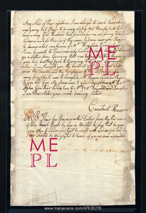 : Letter to Mrs Reynolds : Letter to Mrs Reynolds