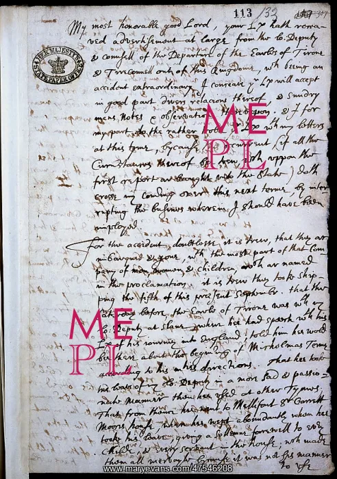 : Letter from Sir John Davies : Letter from Sir John Davies