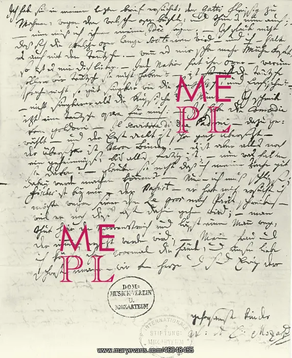 : Letter of W.A. Mozart : Letter of W.A. Mozart