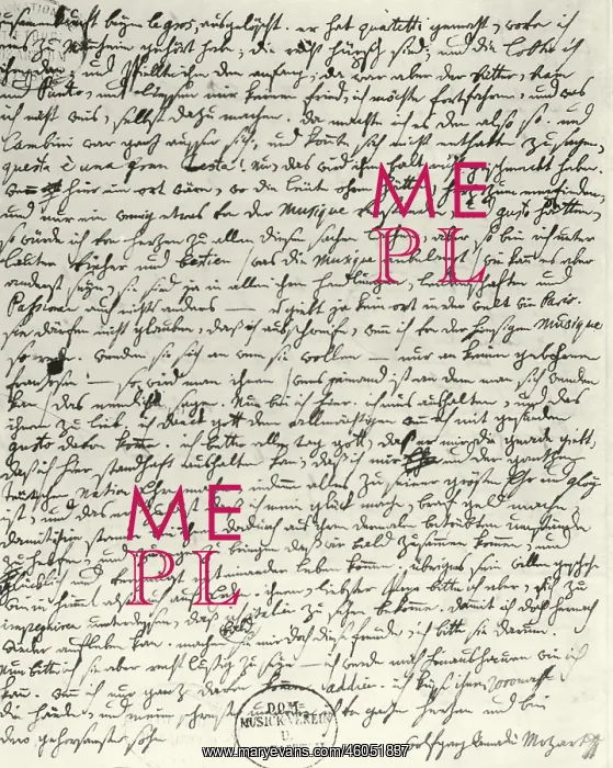 : Letter of W.A. Mozart : Letter of W.A. Mozart
