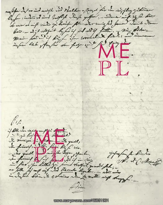 : Letter of W.A. Mozart : Letter of W.A. Mozart