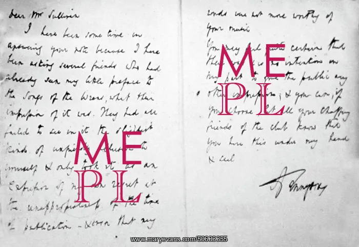  : Letter from William Gladstone to Arthur Sullivan