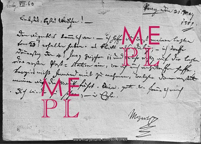  : Letter from Wolfgang Amade Mozart