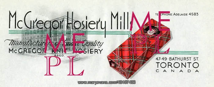 : Letterhead design - McGregor Hosiery Mills, Toronto : Letterhead design - McGregor Hosiery Mills, Toronto