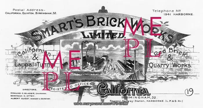 : Letterhead, Smart's Brick Works, Harborne, Birmingham : Letterhead, Smart's Brick Works, Harborne, Birmingham