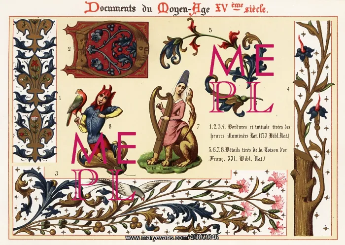 : Letters and figures from Heures de Charles d'AngoulEome : Letters and figures from Heures de Charles d'AngoulEome