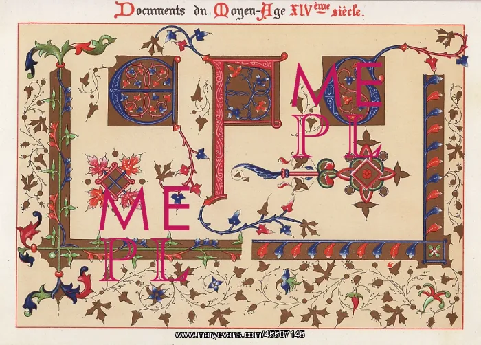 : Letters from an illuminated alphabet from the : Letters from an illuminated alphabet from the