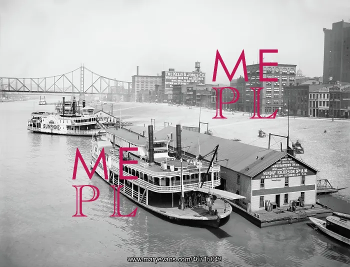 : Levee - Riverboats - River - Pittsburgh : Levee - Riverboats - River - Pittsburgh