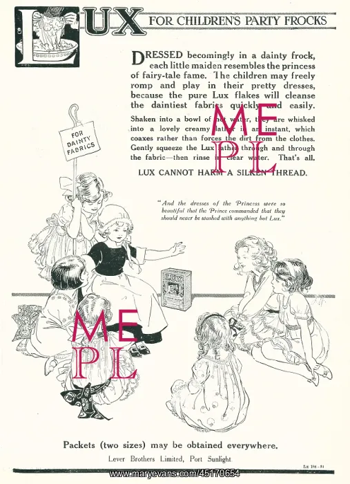 : Lever Brothers Lux Advertisement : Lever Brothers Lux Advertisement