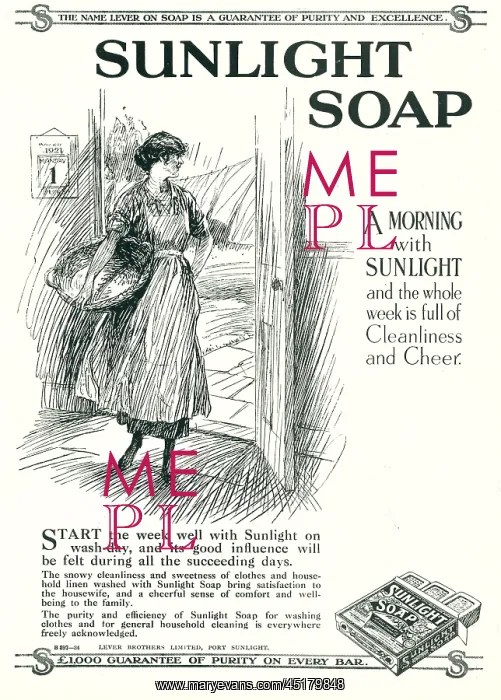 : Lever Brothers Sunlight Soap Advertisement : Lever Brothers Sunlight Soap Advertisement