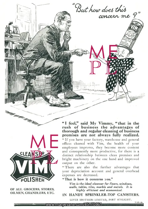 : Lever Brothers Vim Advertisement : Lever Brothers Vim Advertisement