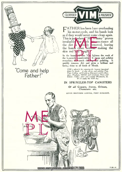 : Lever Brothers Vim Advertisement : Lever Brothers Vim Advertisement