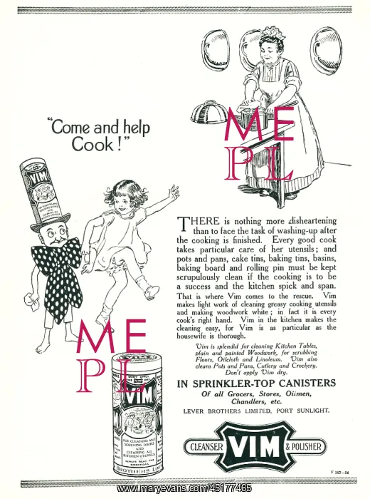 : Lever Brothers Vim Advertisement : Lever Brothers Vim Advertisement