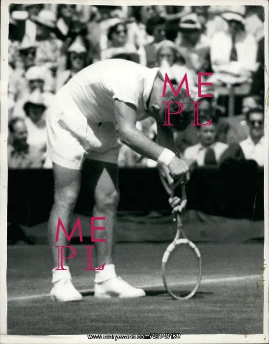 : Lewis Hoad in tennis match at Wimbledon : Lewis Hoad in tennis match at Wimbledon