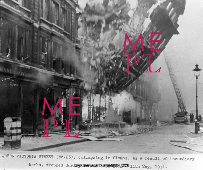 : LFB and the Blitz - Queen Victoria Street : LFB and the Blitz - Queen Victoria Street