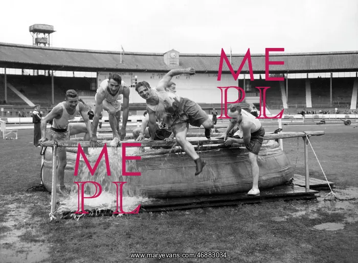  : LFB firefighters in water dip, obstacle race