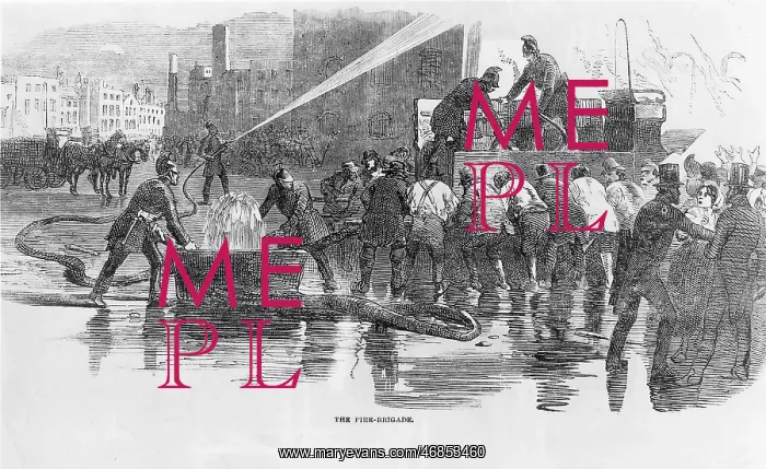 : LFEE lithograph print of a firefighting scene : LFEE lithograph print of a firefighting scene