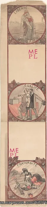 : Liberte, Egalite, Fraternite, pen and black ink : Liberte, Egalite, Fraternite, pen and black ink
