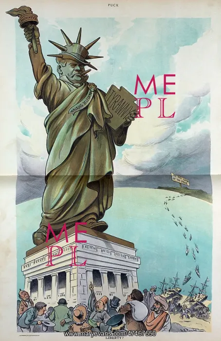 : Liberty?. Illustration shows a caricature of the Statue of Liberty where : Liberty?. Illustration shows a caricature of the Statue of Liberty where