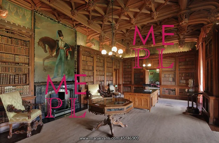 : Library, Abbotsford House, Borders, Scotland : Library, Abbotsford House, Borders, Scotland
