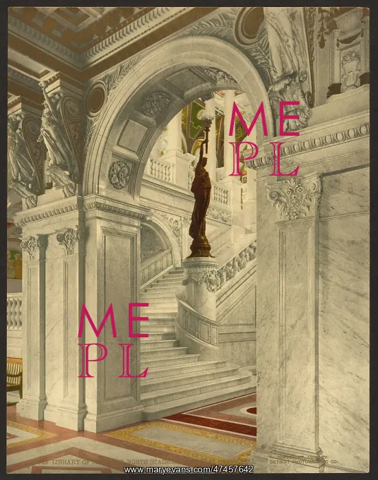: Library of Congress, north staircase, central stair hall : Library of Congress, north staircase, central stair hall