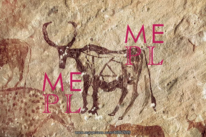  : LIBYA. Tadrart Acacus. Cervid figure. Neolithic art. Cave