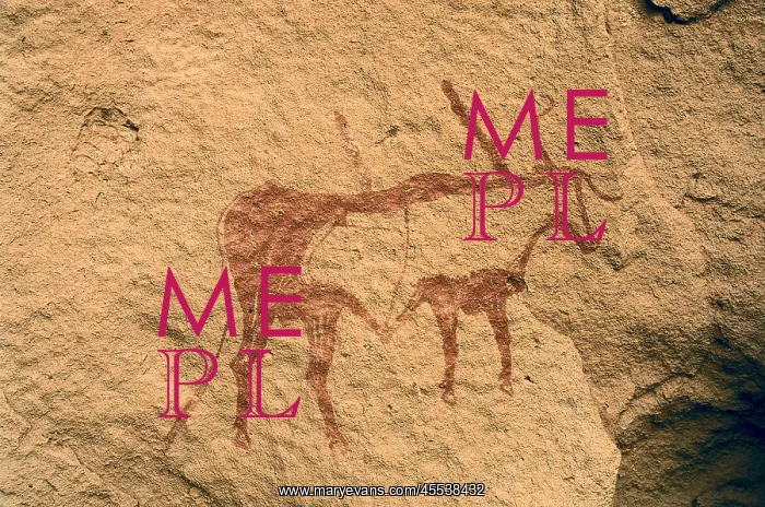 : LIBYA. Tadrart Acacus. Zoomorphic drawing (circa : LIBYA. Tadrart Acacus. Zoomorphic drawing (circa