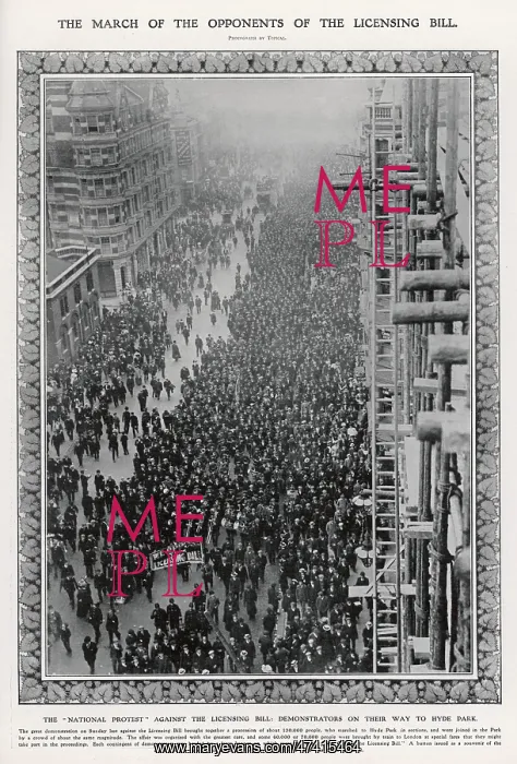 : Licensing Bill Demo 1908 : Licensing Bill Demo 1908