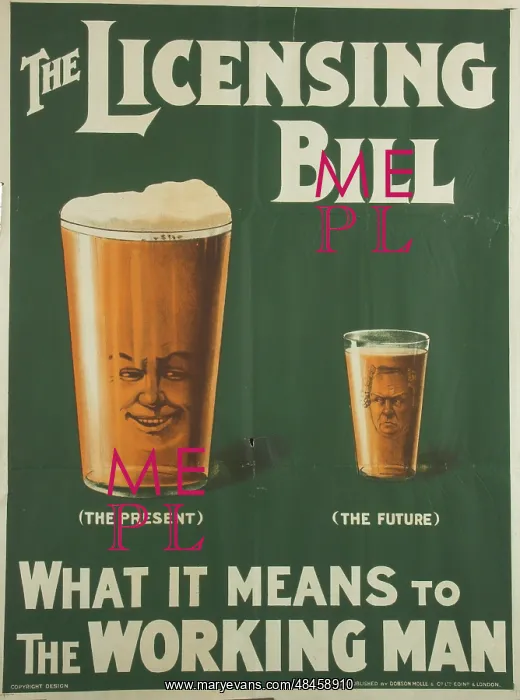 : Licensing Bill poster 1908 : Licensing Bill poster 1908