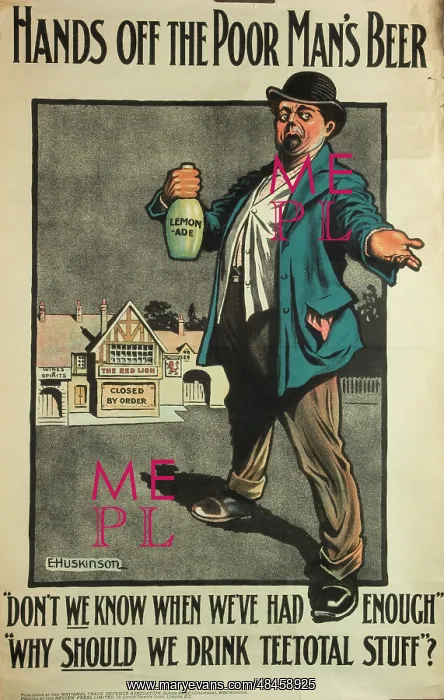 : Licensing Bill poster 1908 : Licensing Bill poster 1908