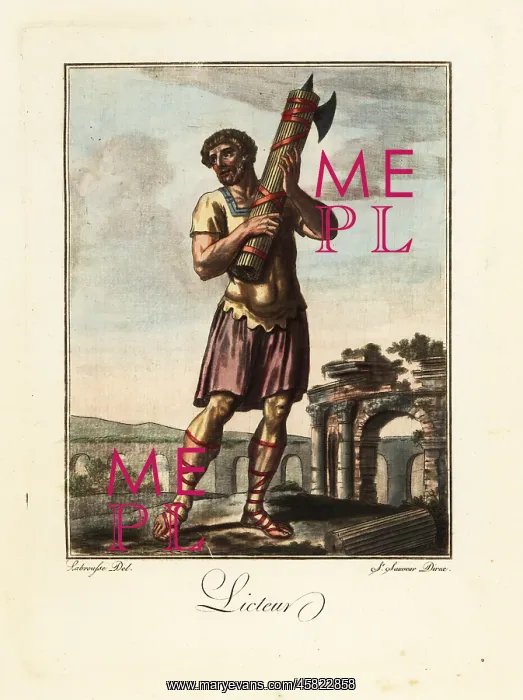 : Lictor with fasces, ancient Rome : Lictor with fasces, ancient Rome