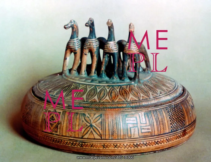 : Lid from an Attic pyxis (7th-6th centuries BC) : Lid from an Attic pyxis (7th-6th centuries BC)