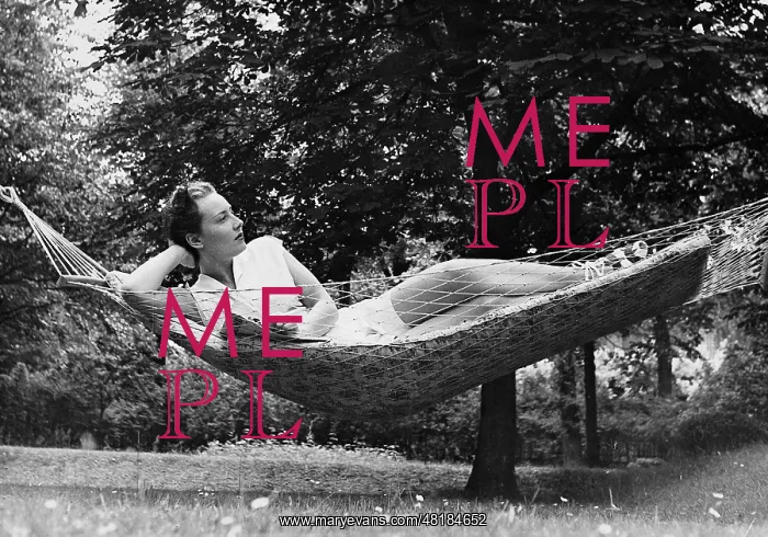 : Lida Baarova in the hammock, 1938 : Lida Baarova in the hammock, 1938