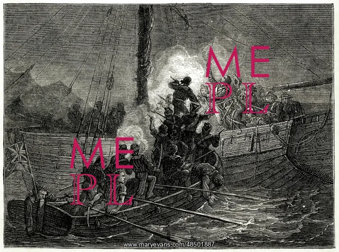 : Lieutenant Nicolls boarding the Albion, Monte Cristi, 1803 : Lieutenant Nicolls boarding the Albion, Monte Cristi, 1803