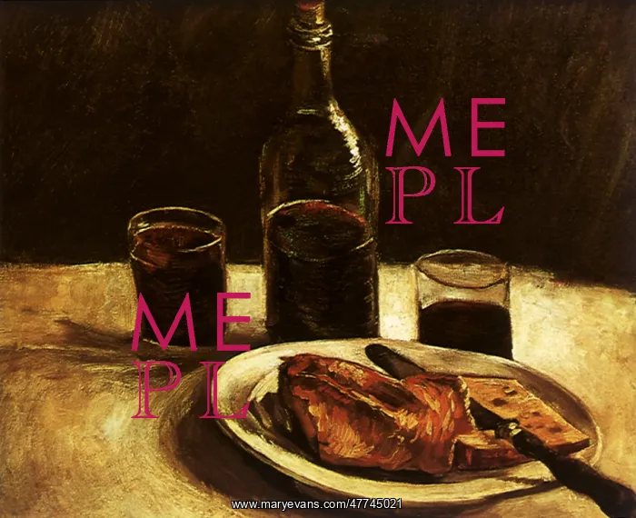 : Still Life with a Bottle, Two Glasses... by Van Gogh : Still Life with a Bottle, Two Glasses... by Van Gogh