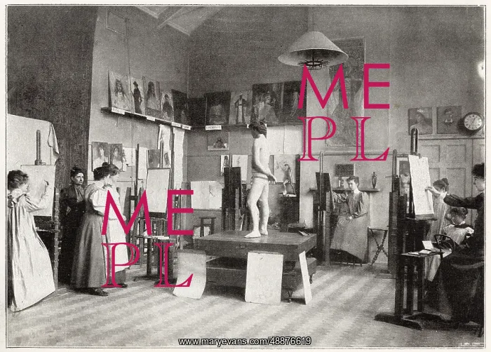 : Life Class at Louise Jopling's studio : Life Class at Louise Jopling's studio