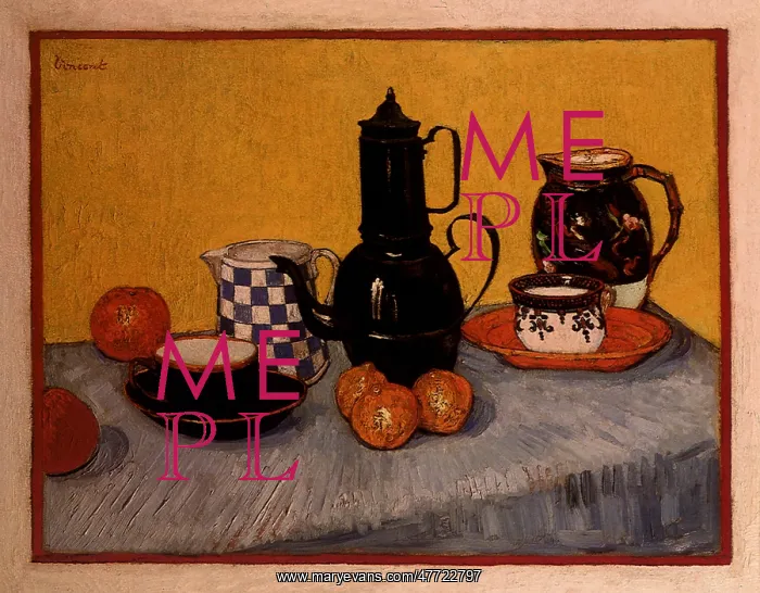 : Still Life with Coffeepot, by Van Gogh : Still Life with Coffeepot, by Van Gogh