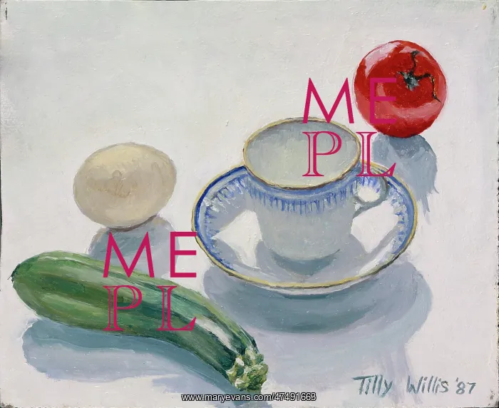 : Still Life with courgette, tomato, egg : Still Life with courgette, tomato, egg