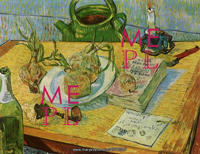 : Still Life: Drawing Board, Pipe, Onions... by Van Gogh : Still Life: Drawing Board, Pipe, Onions... by Van Gogh